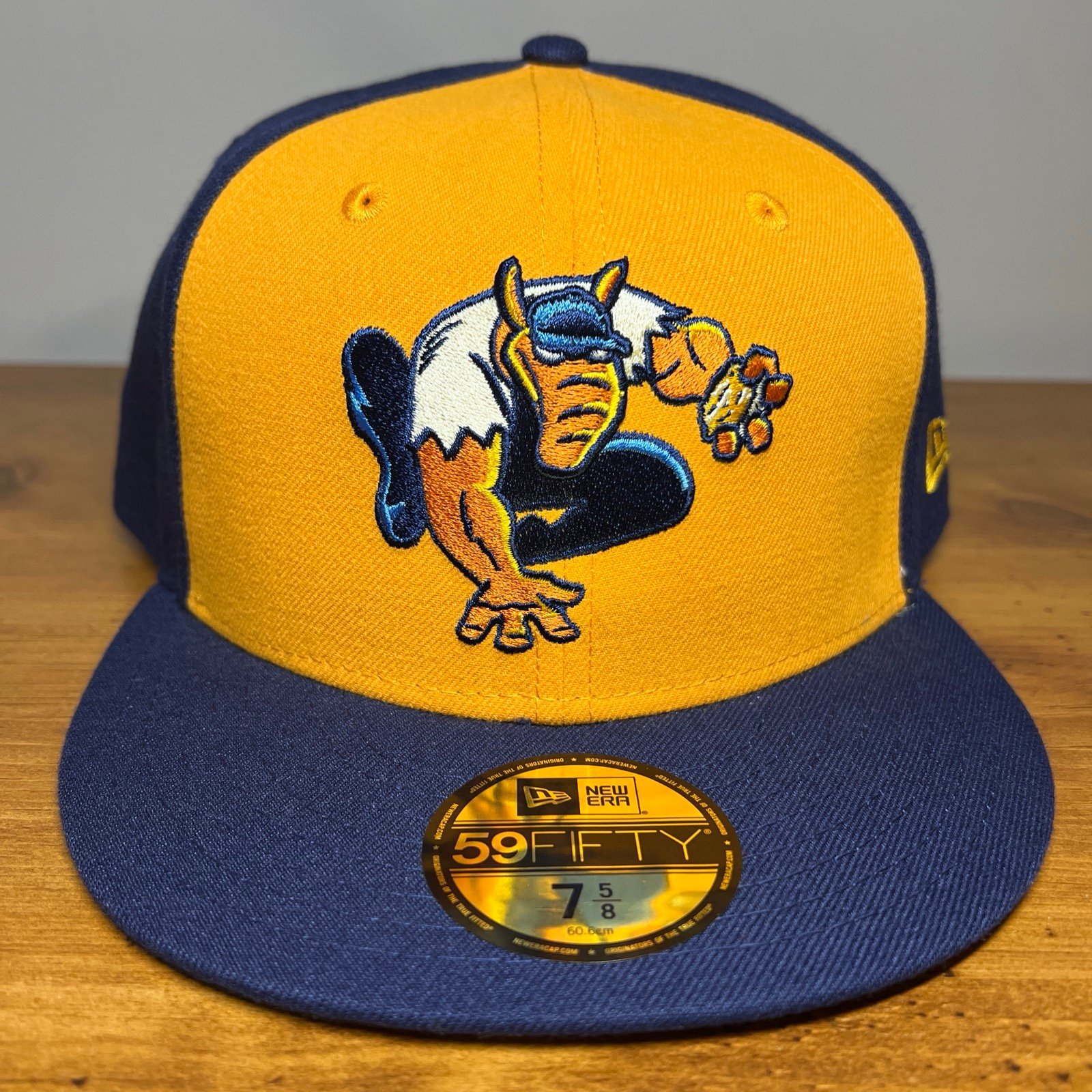 New Era Marvel x MiLB Montgomery Biscuits 59Fifty Yellow Fitted Hat Cap 7 5/8