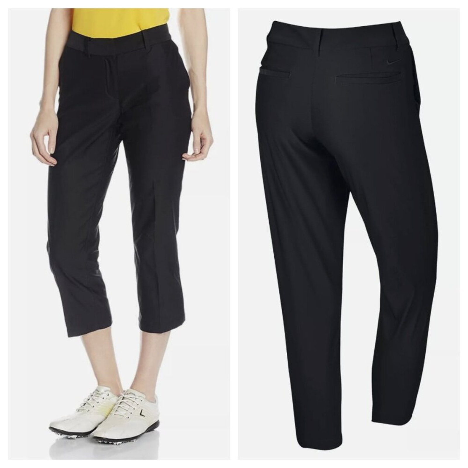 NWT Nike Golf Women's Dri-FIT Tournament Performance Cropped Pant Black Size 8
