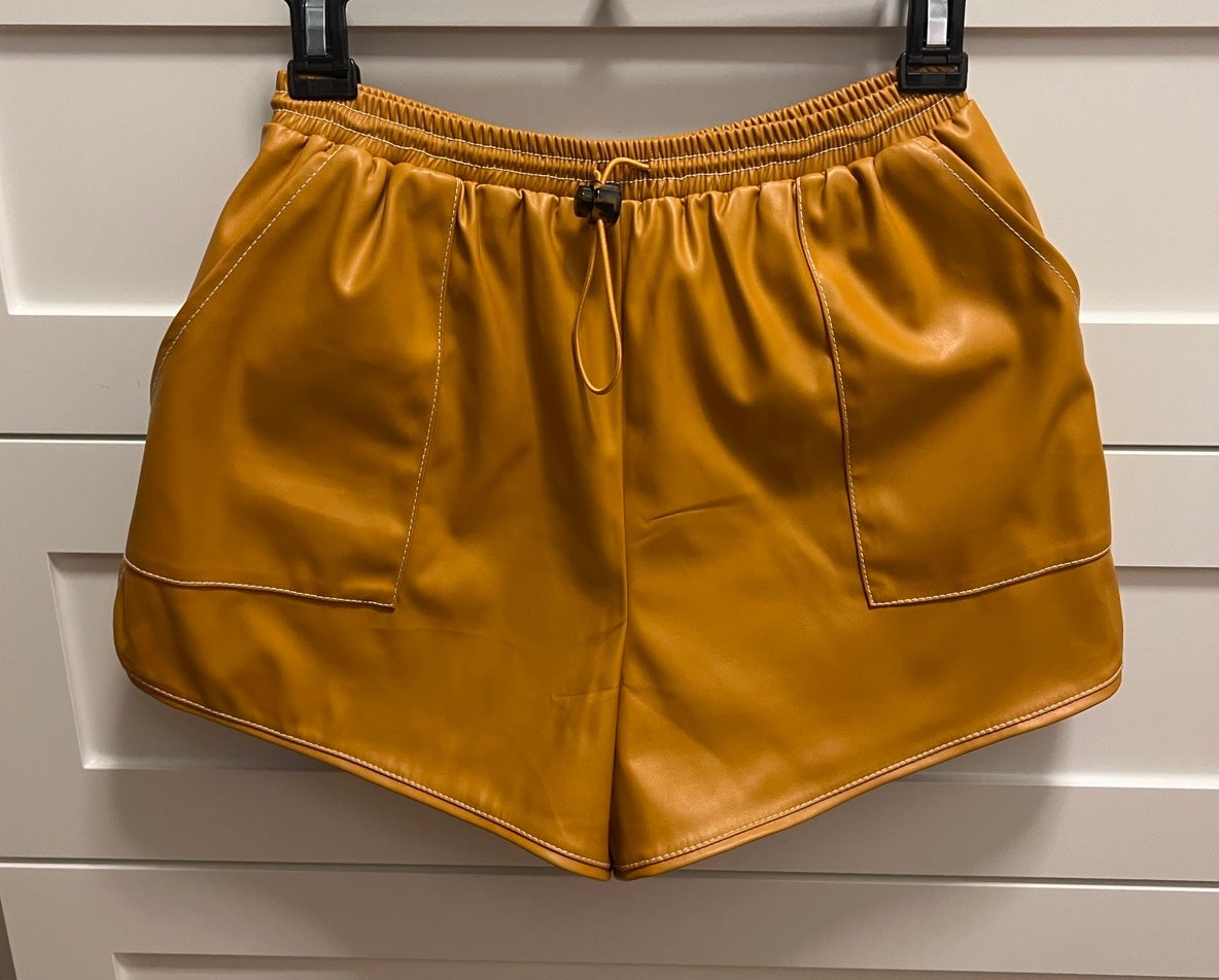 Staud Vegan Leather Shorts