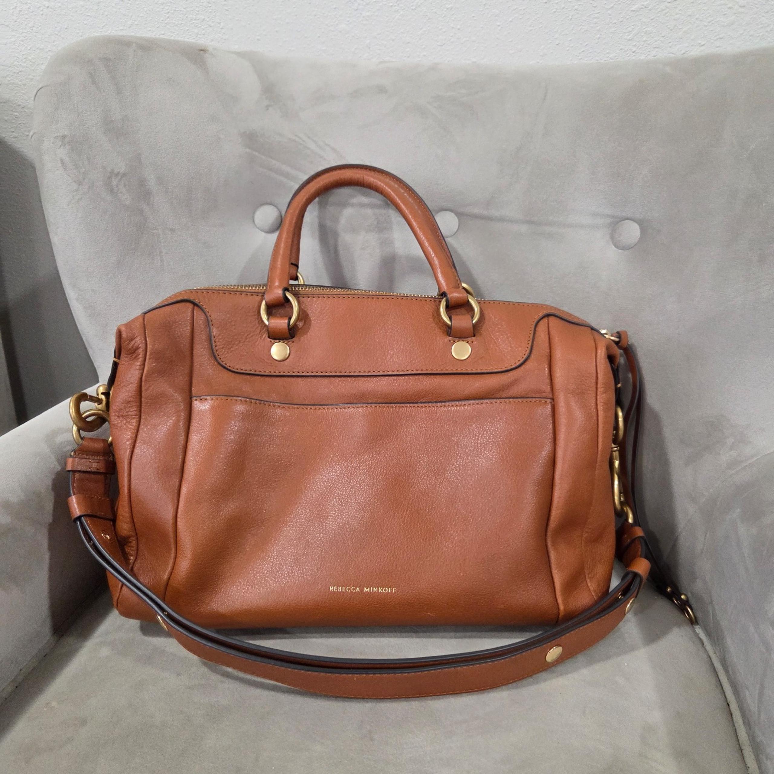 Rebecca Minkoff Tan Leather Shoulder Bag with Gold Hardware