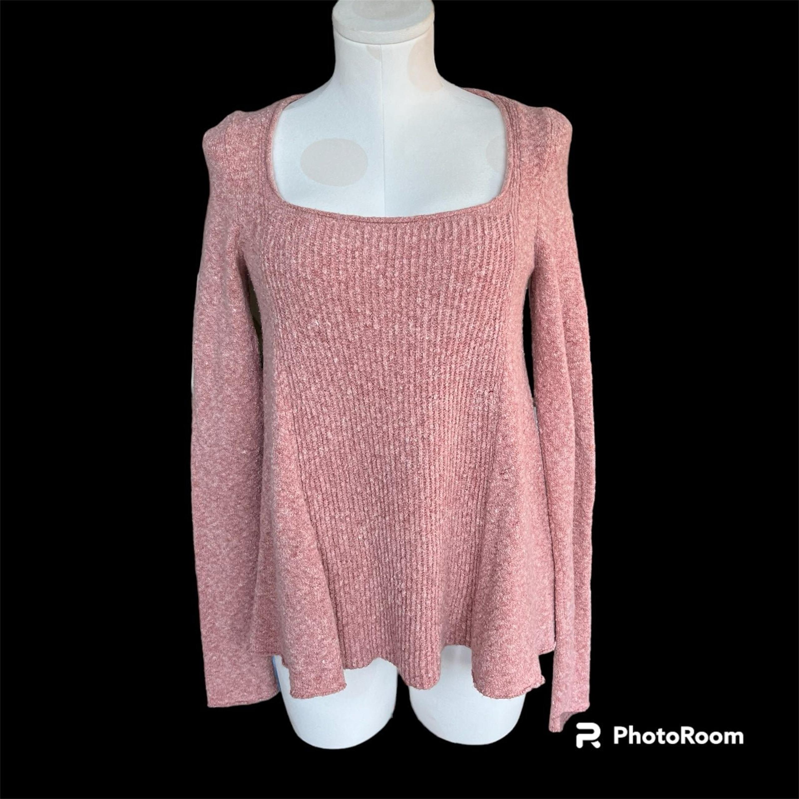 Free people ribbed knit scoop neck sweater xs
