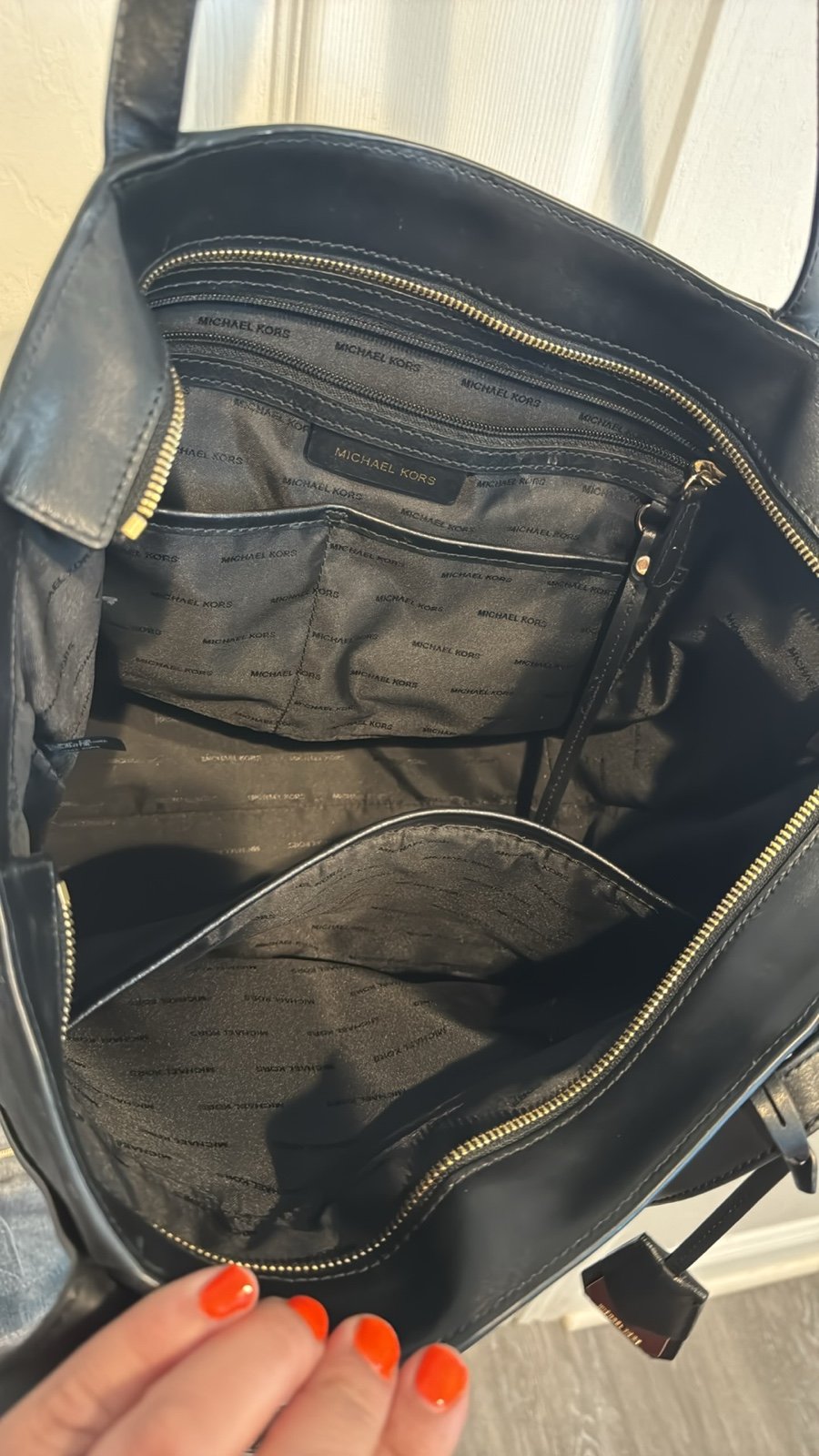 michael kors whitney large leather tote bag