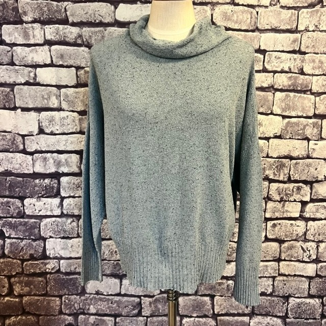 J. Jill Gray & Black Long Sleeve Cowl Neck Sweater Size Medium