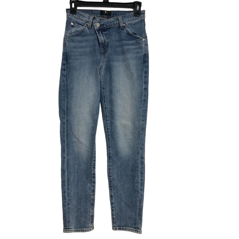 7 For All Mankind Criss Cross Denim Jeans Women's Size 24 Trendy