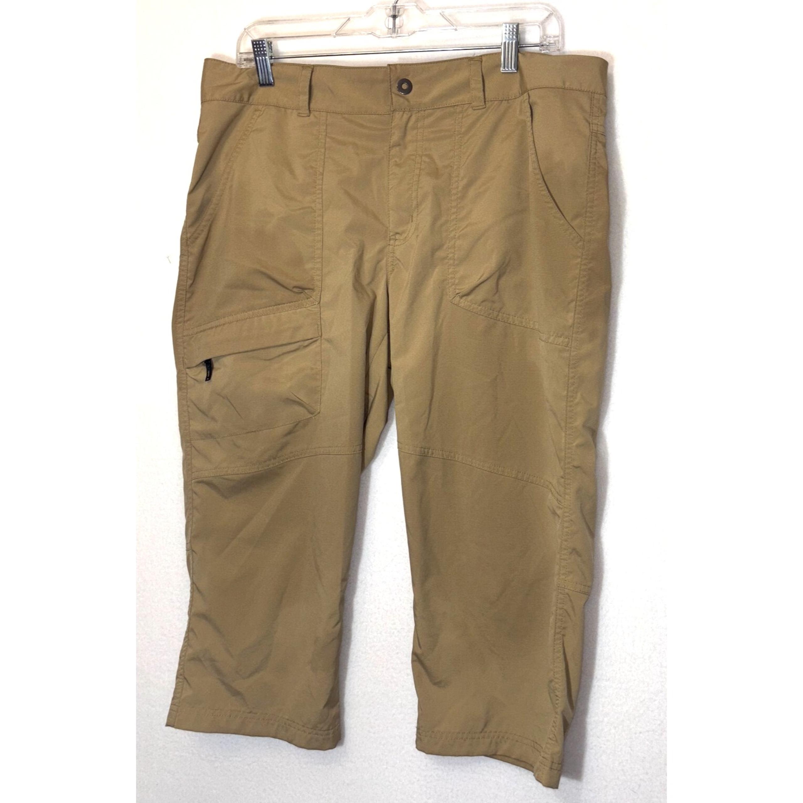 Columbia Tan Women's Capris Cropped Pants sz 14 hiking outdoor lightweight