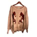 NWT We the Free Graphic Camden Distressed Sweatshirt Mirrored Horses Size Medium