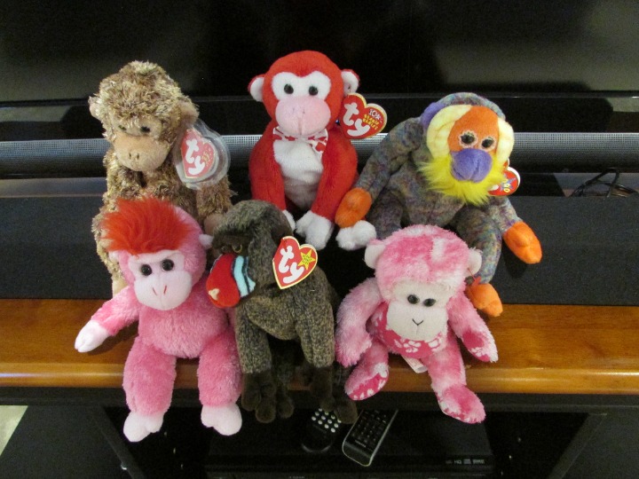 SIX Ty Beanie Babies APES