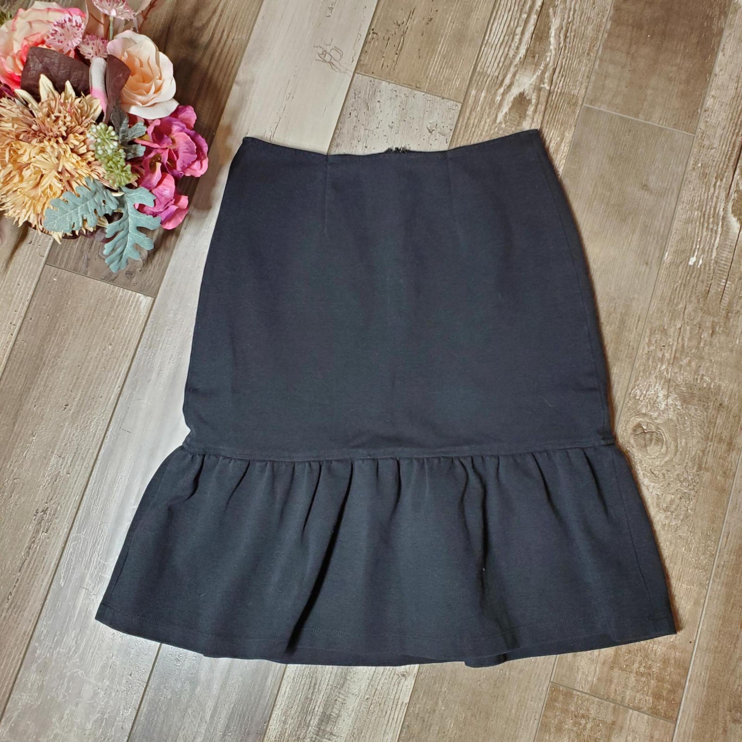 DKNY Black Women's Bodycon Ruffle Mini Skirt Size 2