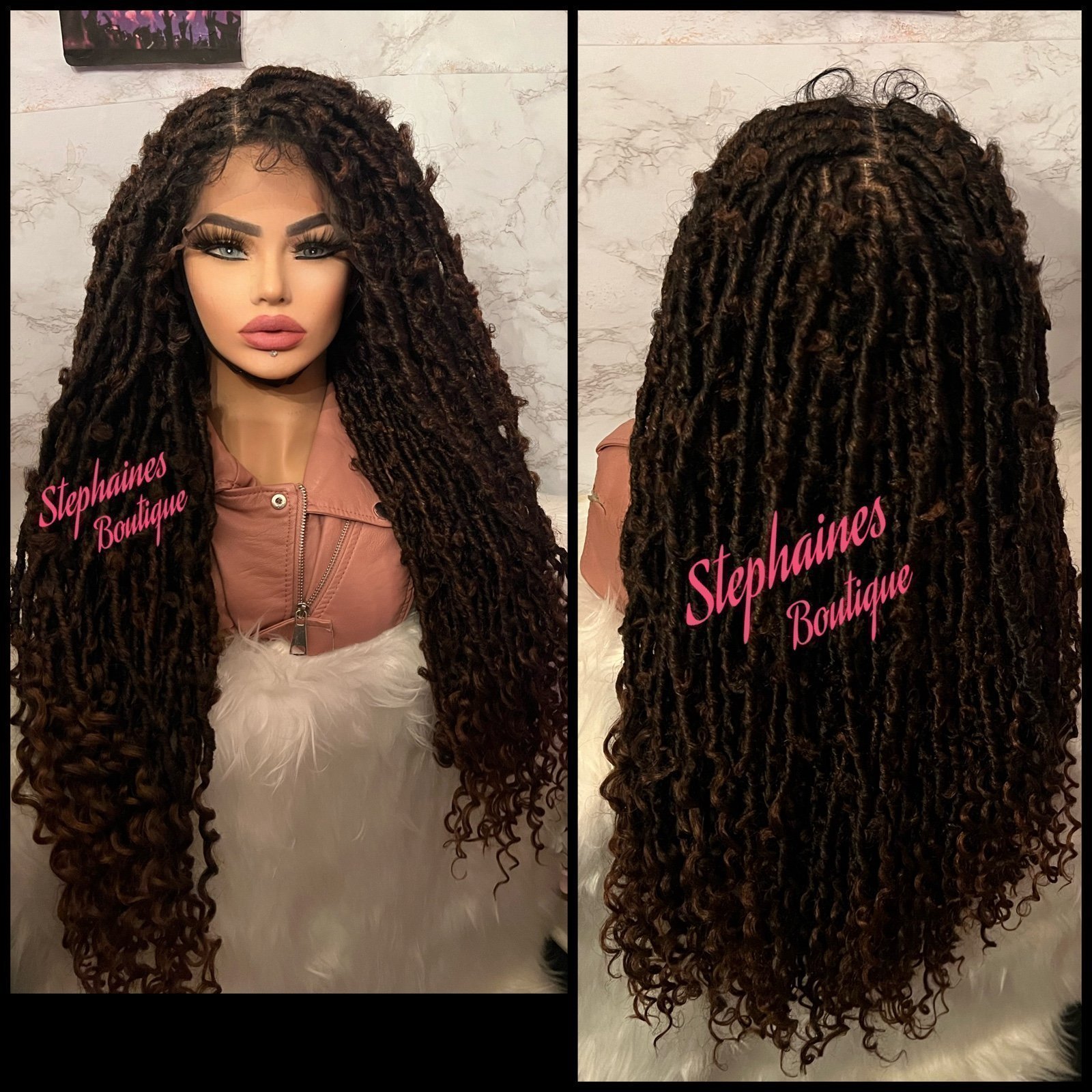 Human Hair Blended Locs Lace Front Wig
