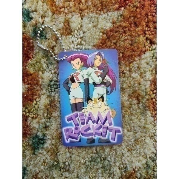 Very Rare Vintage pokemon team rocket card keychain