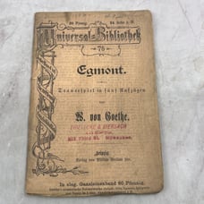 c1900 Universal Bibliothek - Egmont Tragedy in 5 Acts W Von Goethe German TJ6-OB