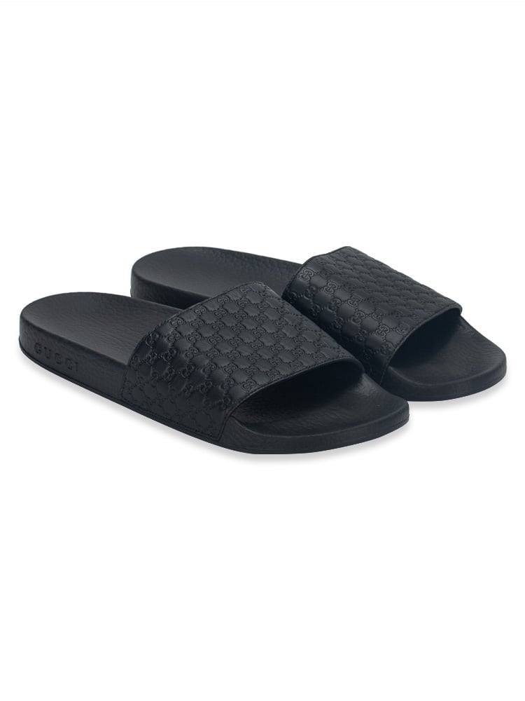 Gucci GG Micro Guccissima Pursuit Slide Sandal Black 36