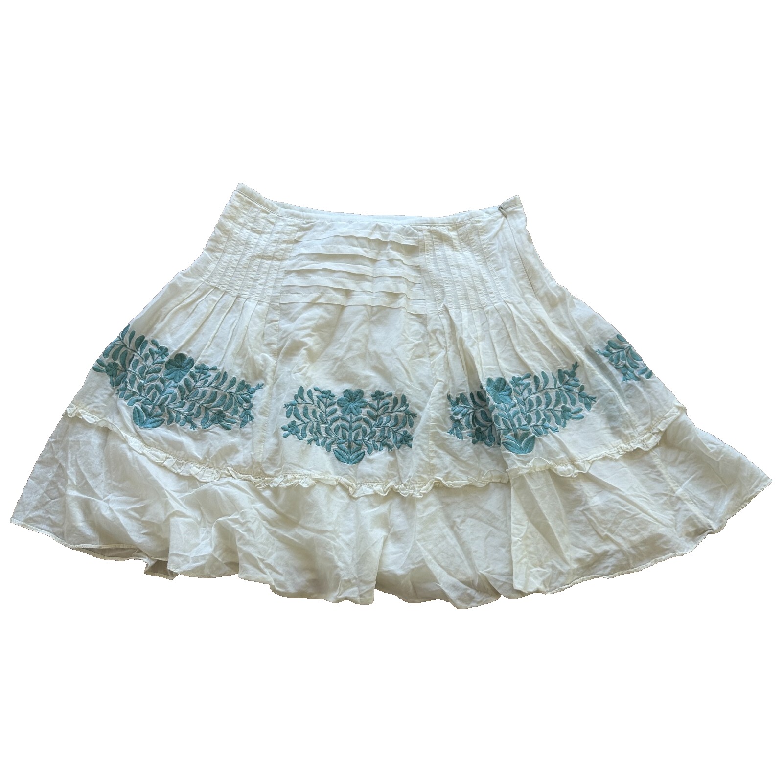 Frenchic cotton silk Blend - lined cotton - Embroidered skirt Size: L