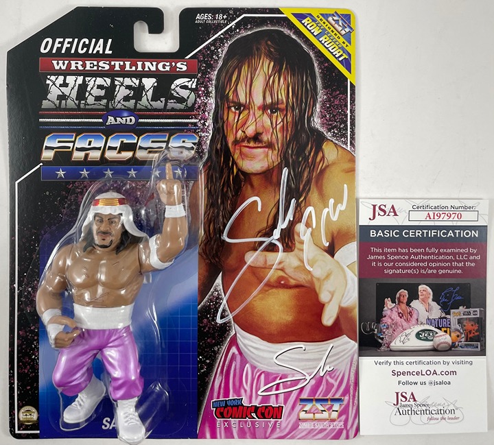 ECW Sabu Signed ZST Heels And Faces Pink Wrestling Figure Autograph JSA COA