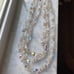 Aurora Borealis 3 Strand Vintage 16 Necklace with Gold toned Flower spacers