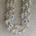 Aurora Borealis 3 Strand Vintage 16 Necklace with Gold toned Flower spacers