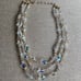 Aurora Borealis 3 Strand Vintage 16 Necklace with Gold toned Flower spacers
