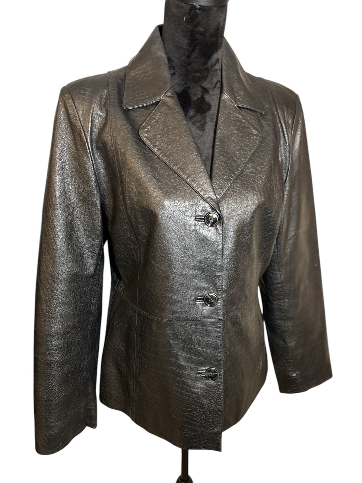 Vintage Black Leather Worthington Leather Jacket - Size Medium