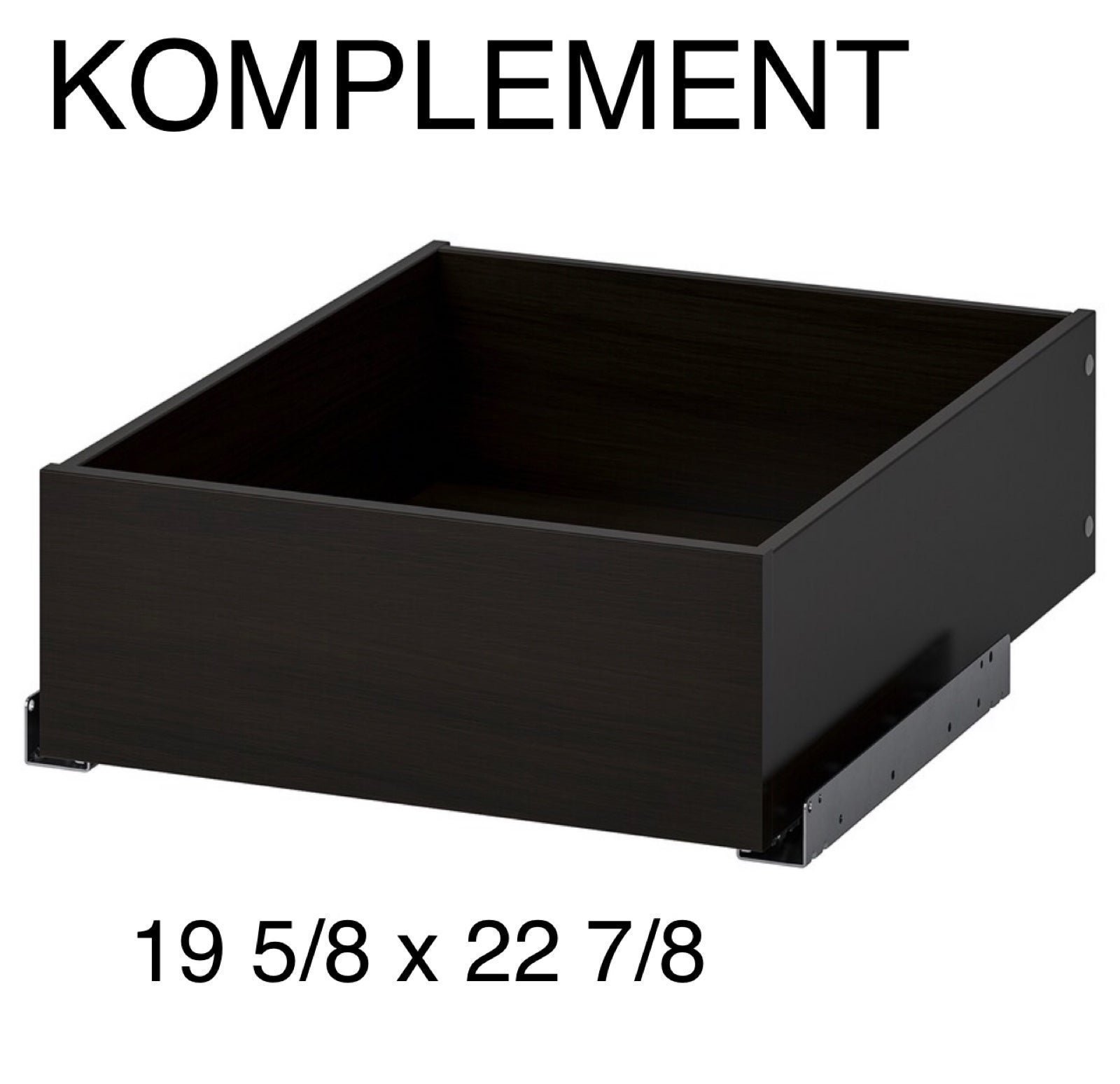 KOMPLEMENT Drawer 19 5/8x22 7/8 black-brown 802.463.00 for IKEA PAX wardrobe