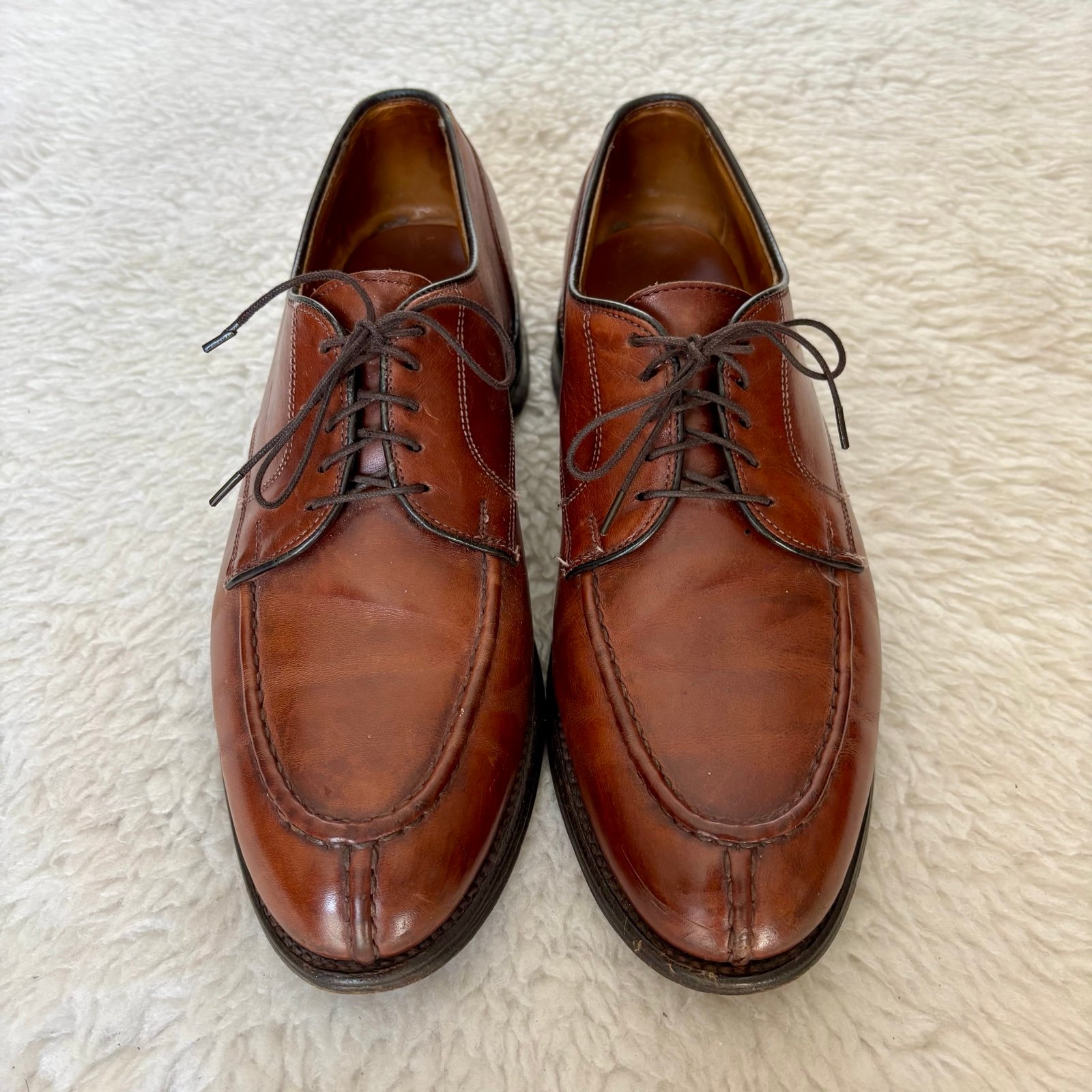 Allen Edmonds Bradley 1530 Brown leather Split toe Oxfords Shoes size 9.5 D