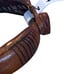 Vintage African Tribal Leather Bracelet With Black Painted Patterns