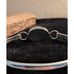Vtg 925 Sterling Silver Mexico Bezel Set Black Oval Onyx Hook Bangle Bracelet