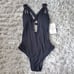 NWT! BECCA by Rebecca Virtue Color Code One Piece, Size Small, Black