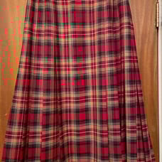 Pendleton Tartan Plaid Pleated Wool Long Skirt EUC Size 10 PETITE Vtg 50-70’s