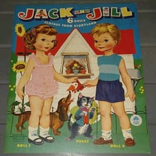 1962 Merrill JACK AND JILL PAPER DOLL 6 Dolls Clothes from Storyland Unused