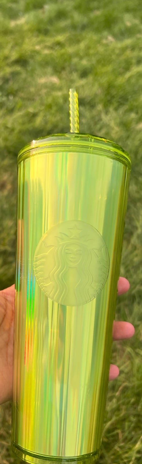 Starbucks Lime Kaleidoscope Iridescent Dome Tumbler Cold Cup Venti 24oz