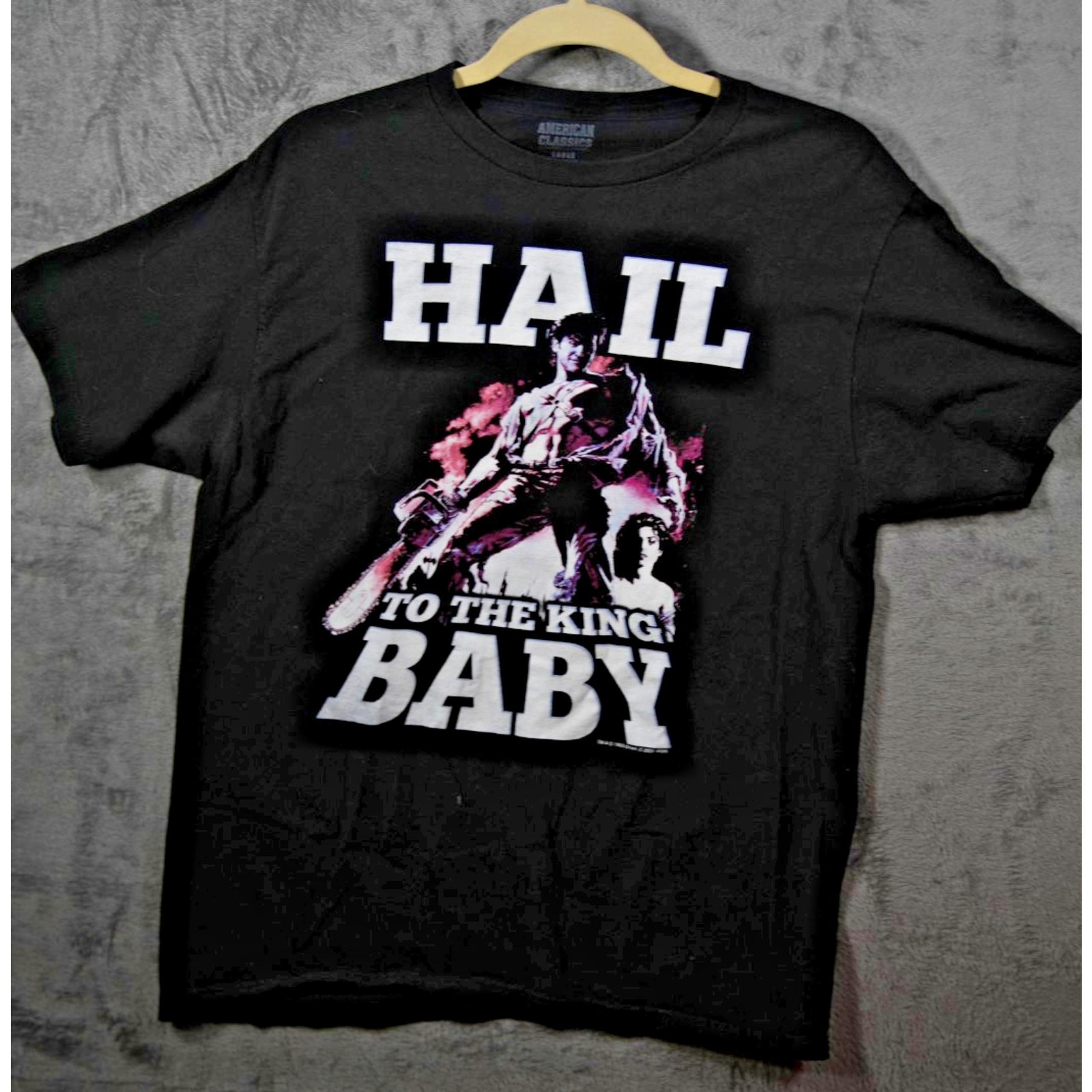 American Classics Hail to the King Baby T-Shirt Black L Bruce Campbell Evil Dead