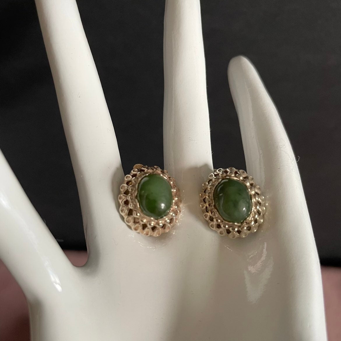 Ross Simons Vintage Vermeil Gemstone Button Earrings