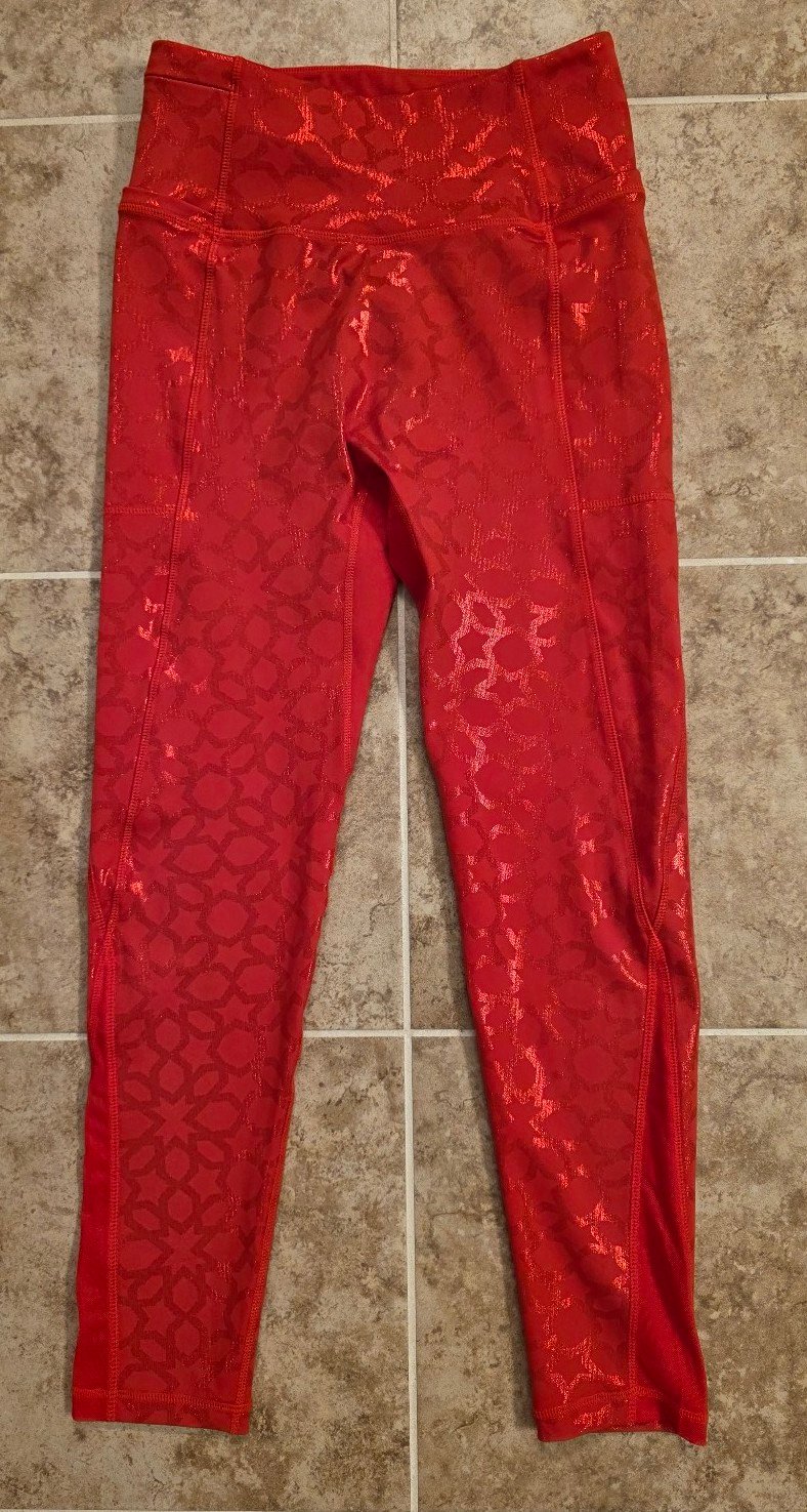 NWOT Crowned Athletics Red Arabian Nights Leggings, Size Medium