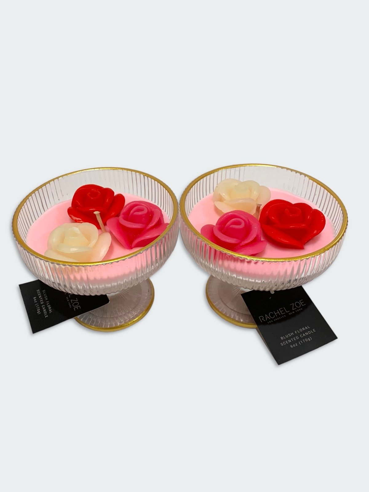 Set of 2 Rachel Zoe Valentines Floral/ Magical Garden Scented Candle Glass NWT