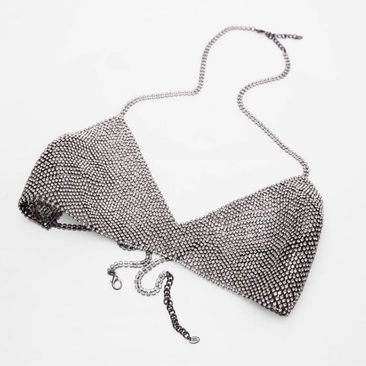 Zara Rhinestone Chain Bra Top 1856/296