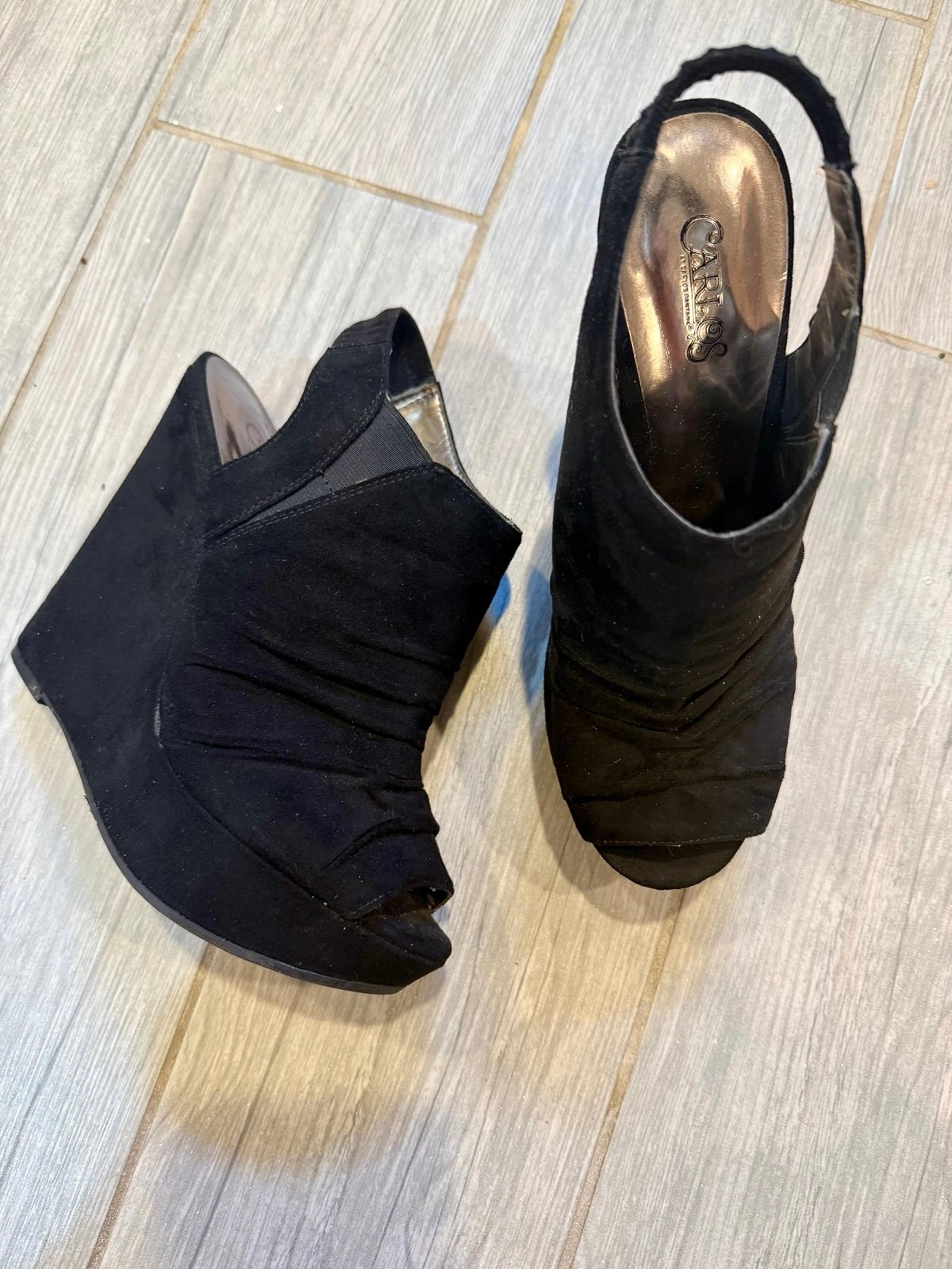 Carlos by Carlos Santana black slingback wedges size 7