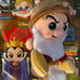 3 opened Disney wishables Grumpy, Sneezy, Bashful from the Snow white collection
