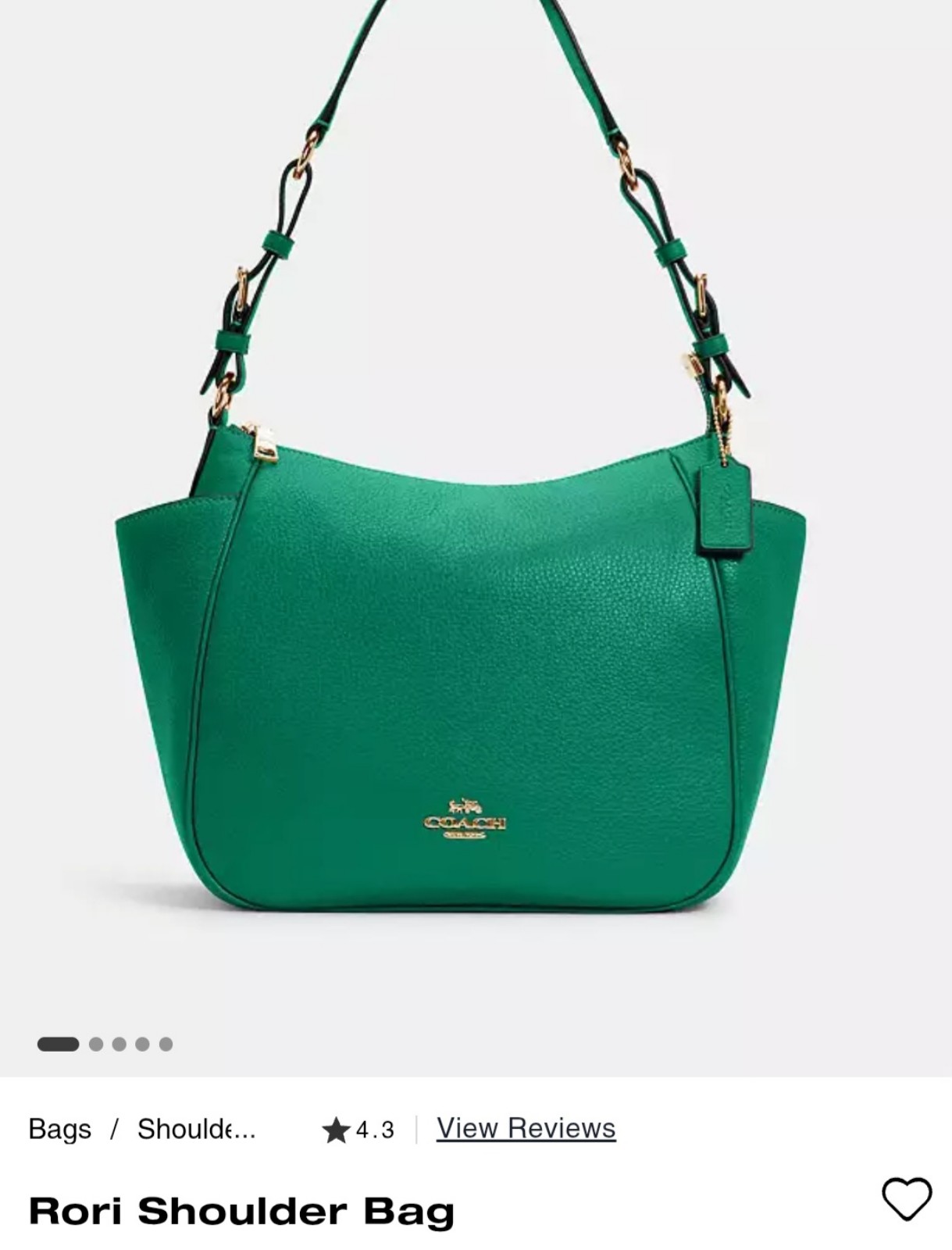 Coach rori pebbled leather hobo shoulder bag