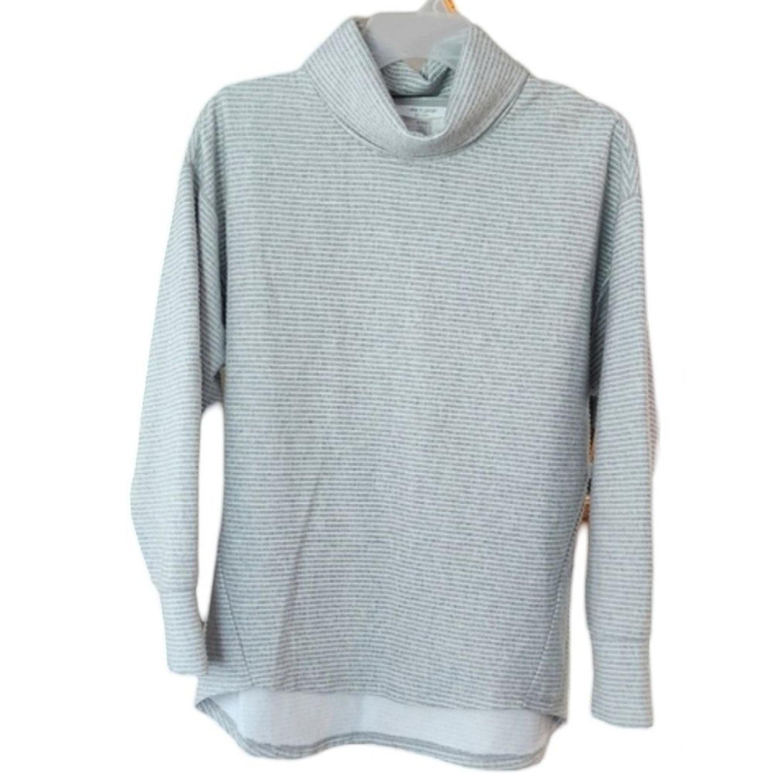 Cable & Gauge Studio NWT Women's XS Gray Cowl Neck Ribbed Knit Top