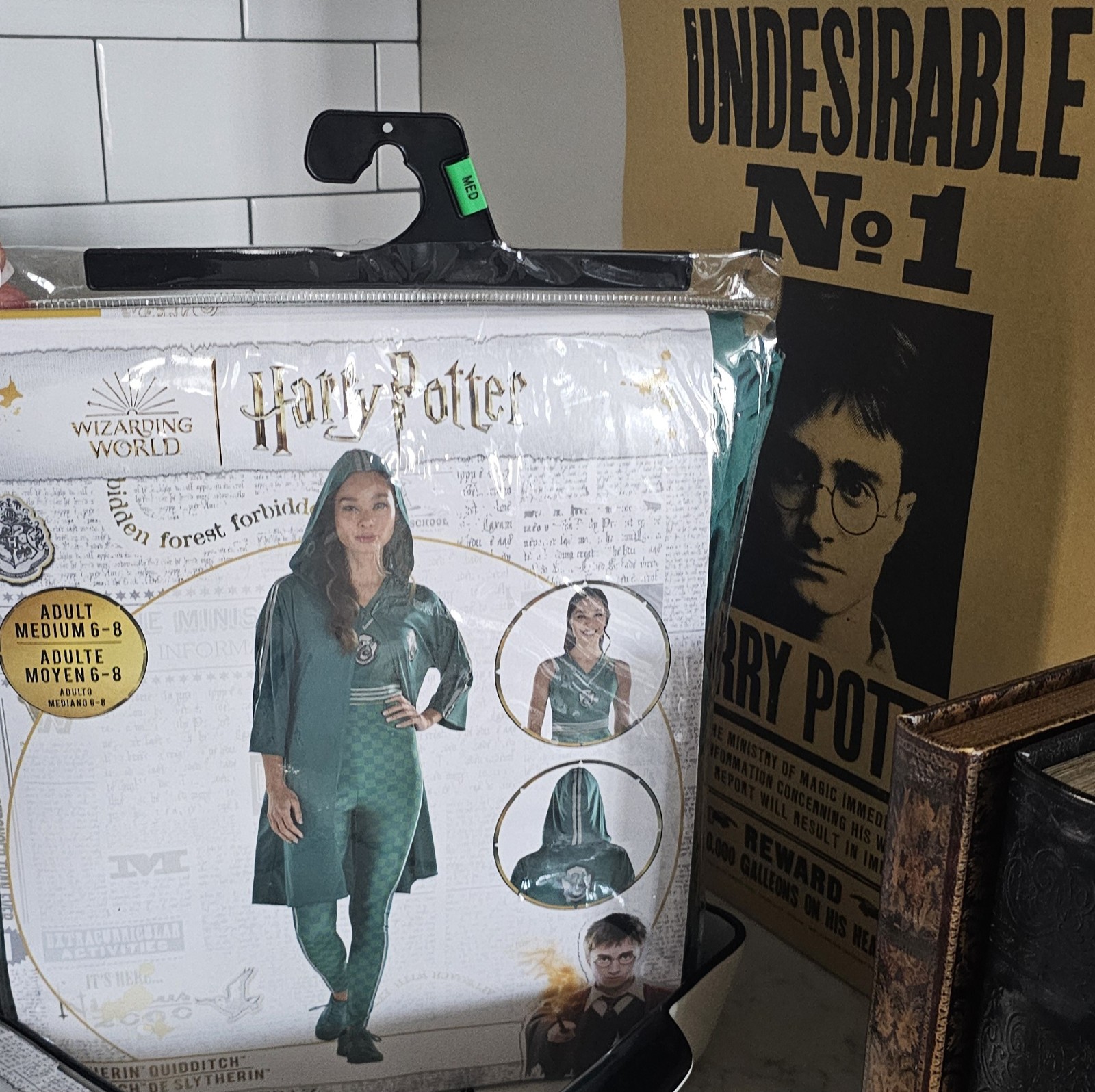 ★SHIPS FREE★ Harry Potter Slytherin Quidditch 3pc costume ADULT medium 6-8