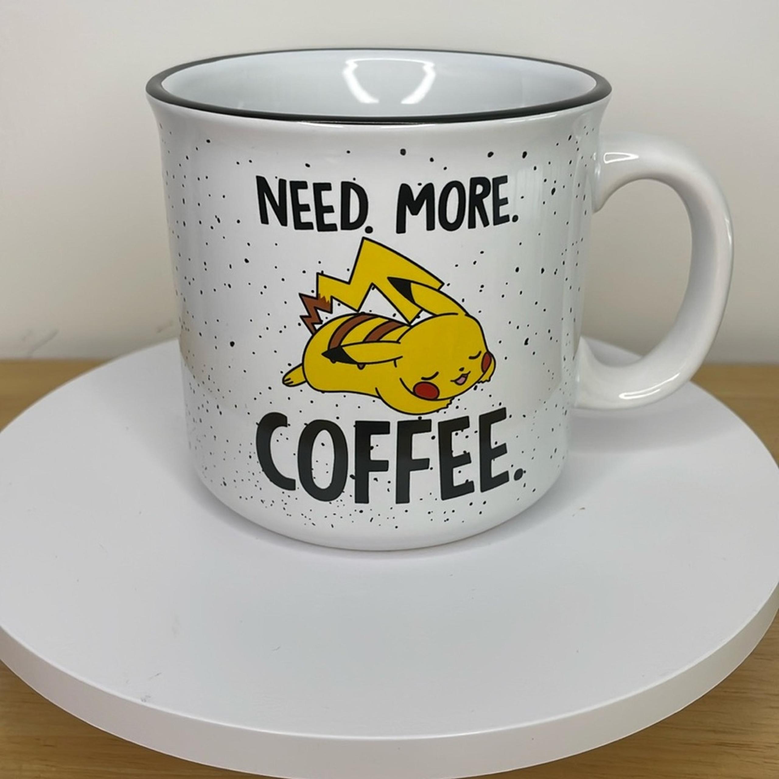 Poke’mon Pikachu•20 oz “Need More Coffee” Graphic Mug• EUC