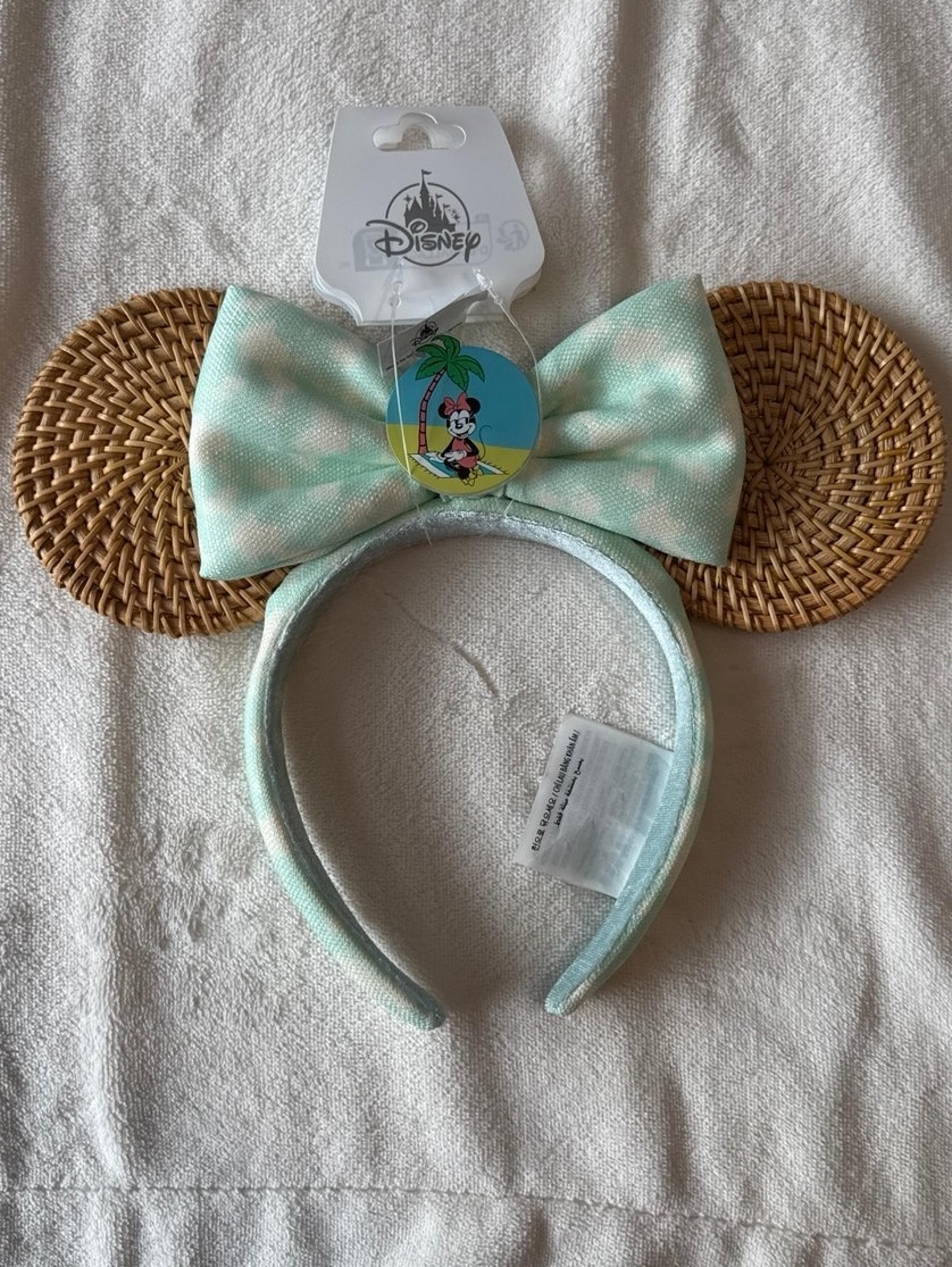 Disney Parks Minnie Summer palm rattan headband ears