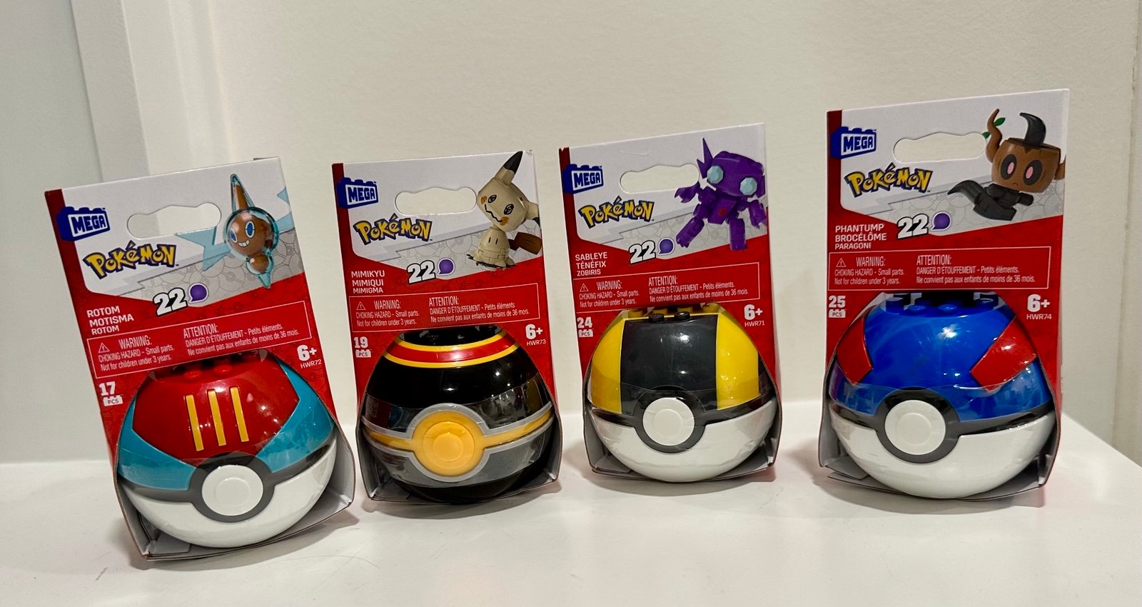 Mega Construx Pokemon Series Lot Of 4 ROTOM MIMIKYU SABLEYE PHANTUMP