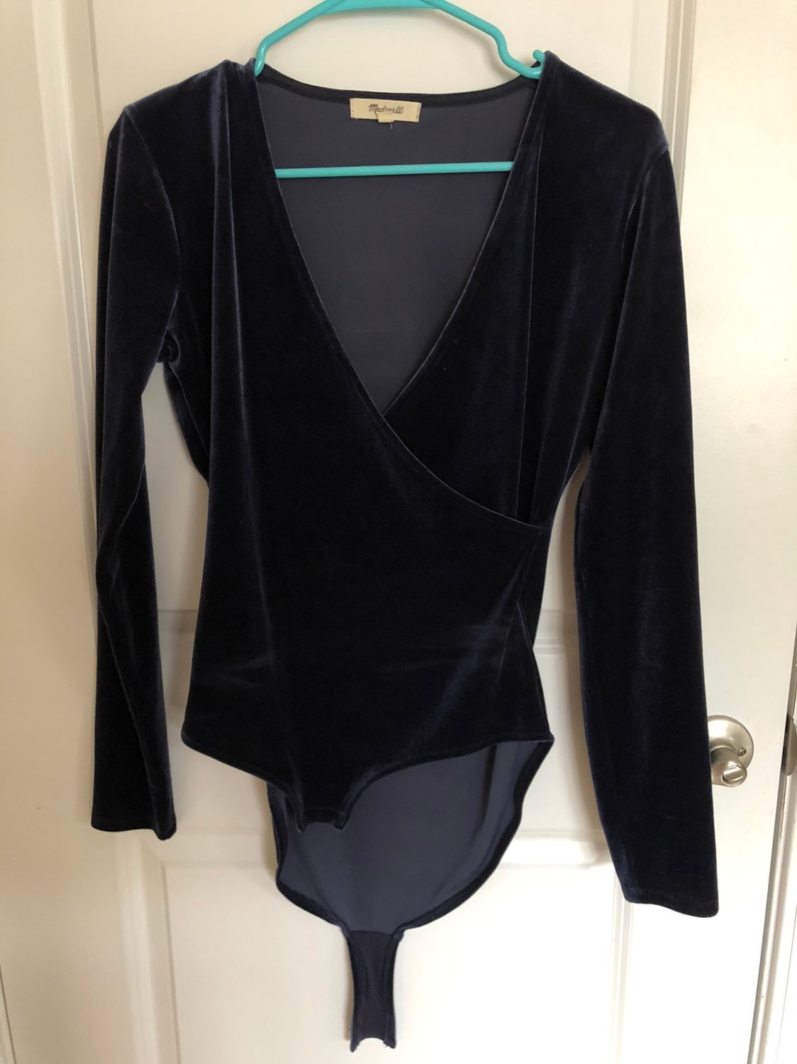 Madewell Blue Wrap Bodysuit