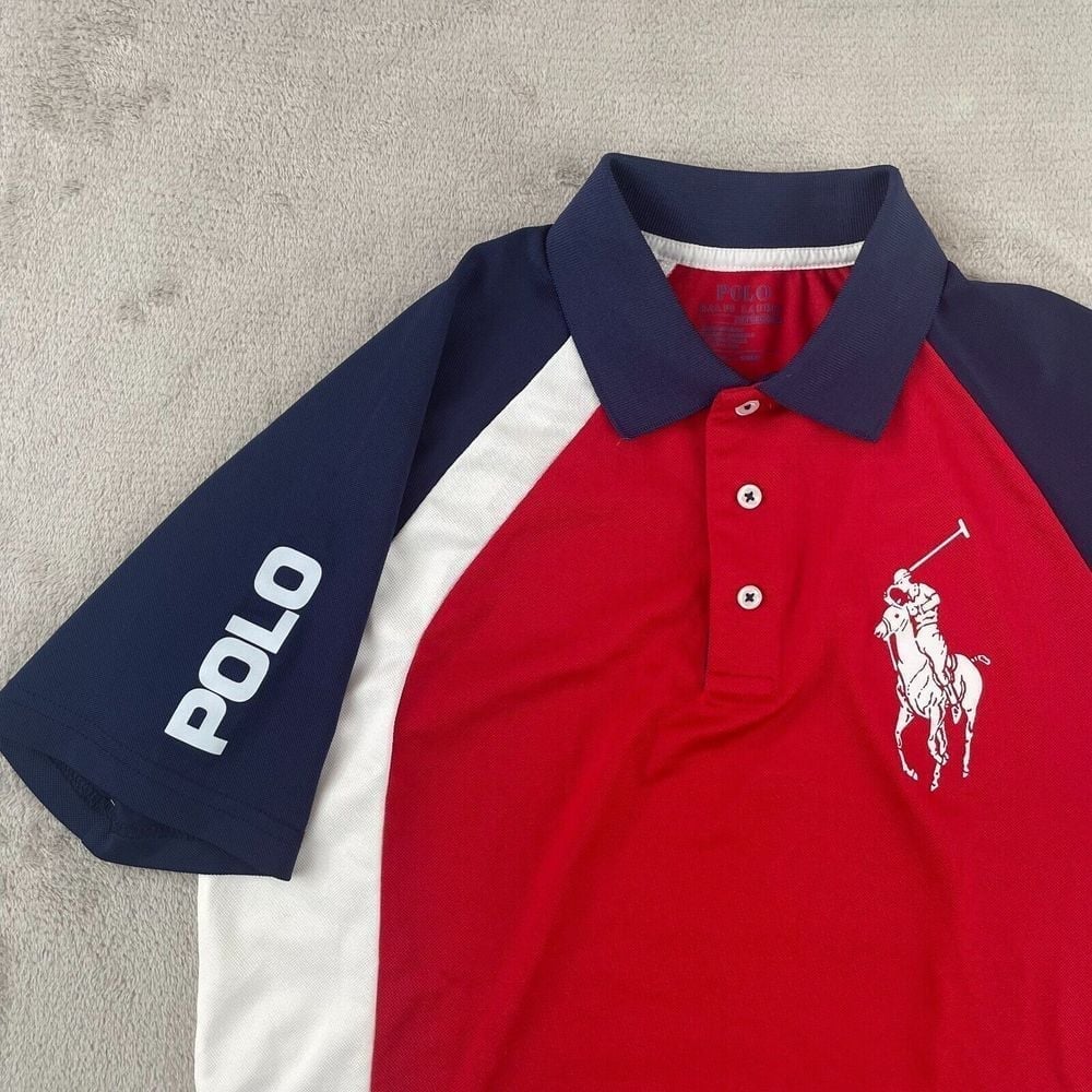Polo Ralph Lauren Polo Shirt Men XS Red White Blue Performance Big Pony NWOT