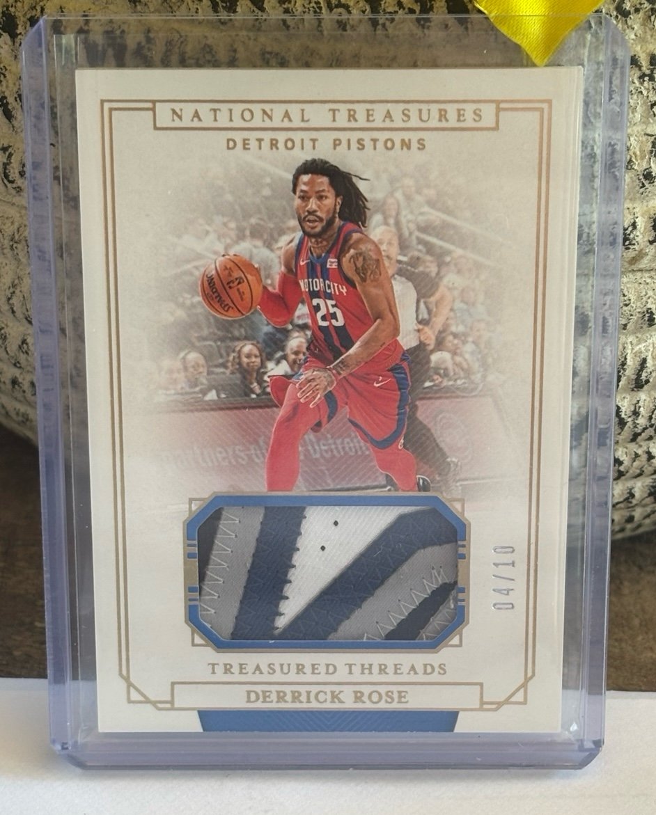 2019-2020 National Treasures Derrick Rose Numbered 4/10 4 color patch MVP ROY