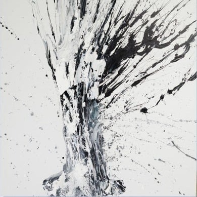 Splash Oil Painting With Silver Frame
