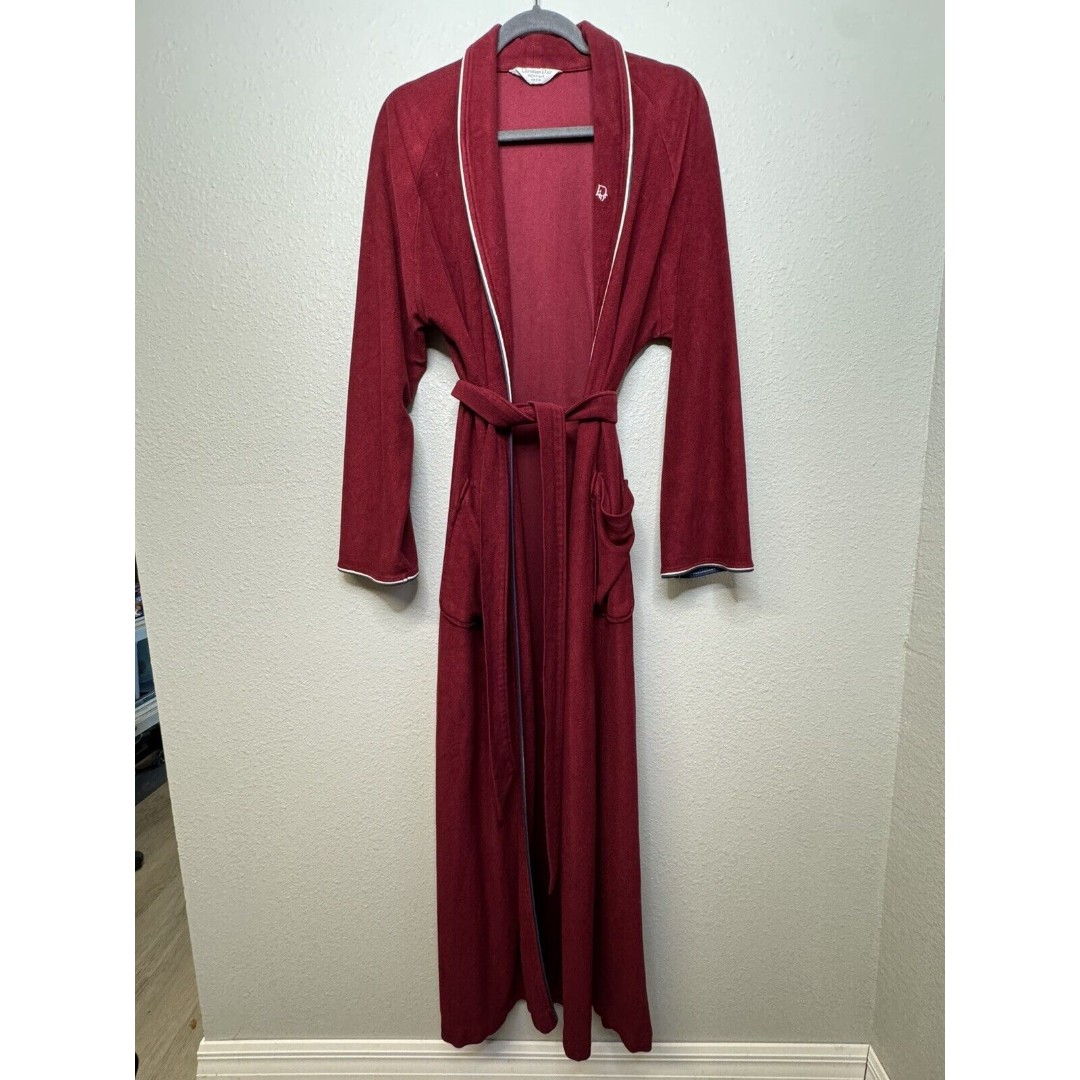 Vintage Christian Dior Monsieur One Size Robe Velour Burgundy Long