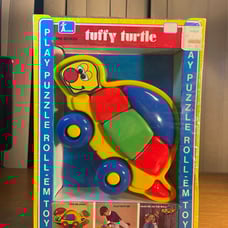 RARE Vintage New In Box Amloid Tuffy Turtle Pre-school Play Puzzle Roll-Em Toy