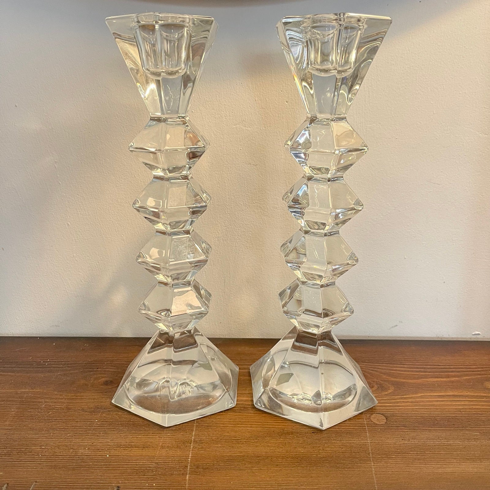 Vintage Shannon Crystal Candle Stick Holders Set